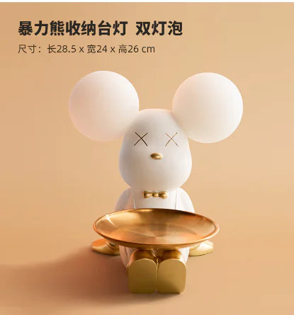 Violent Bear Tray Desk Lamp - Creative Resin Decor Piece